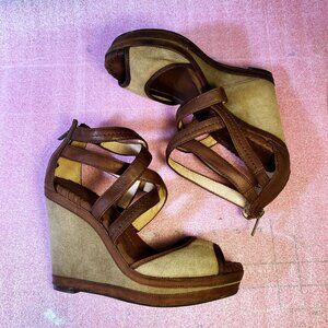 Frye Corrina Cross Stitch Wedge Heels